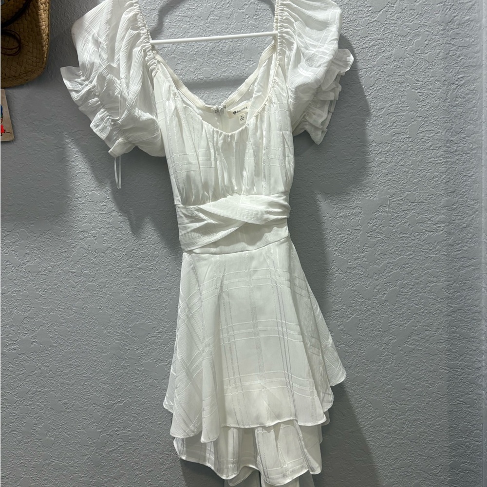 Elegant White Ruffled Dress